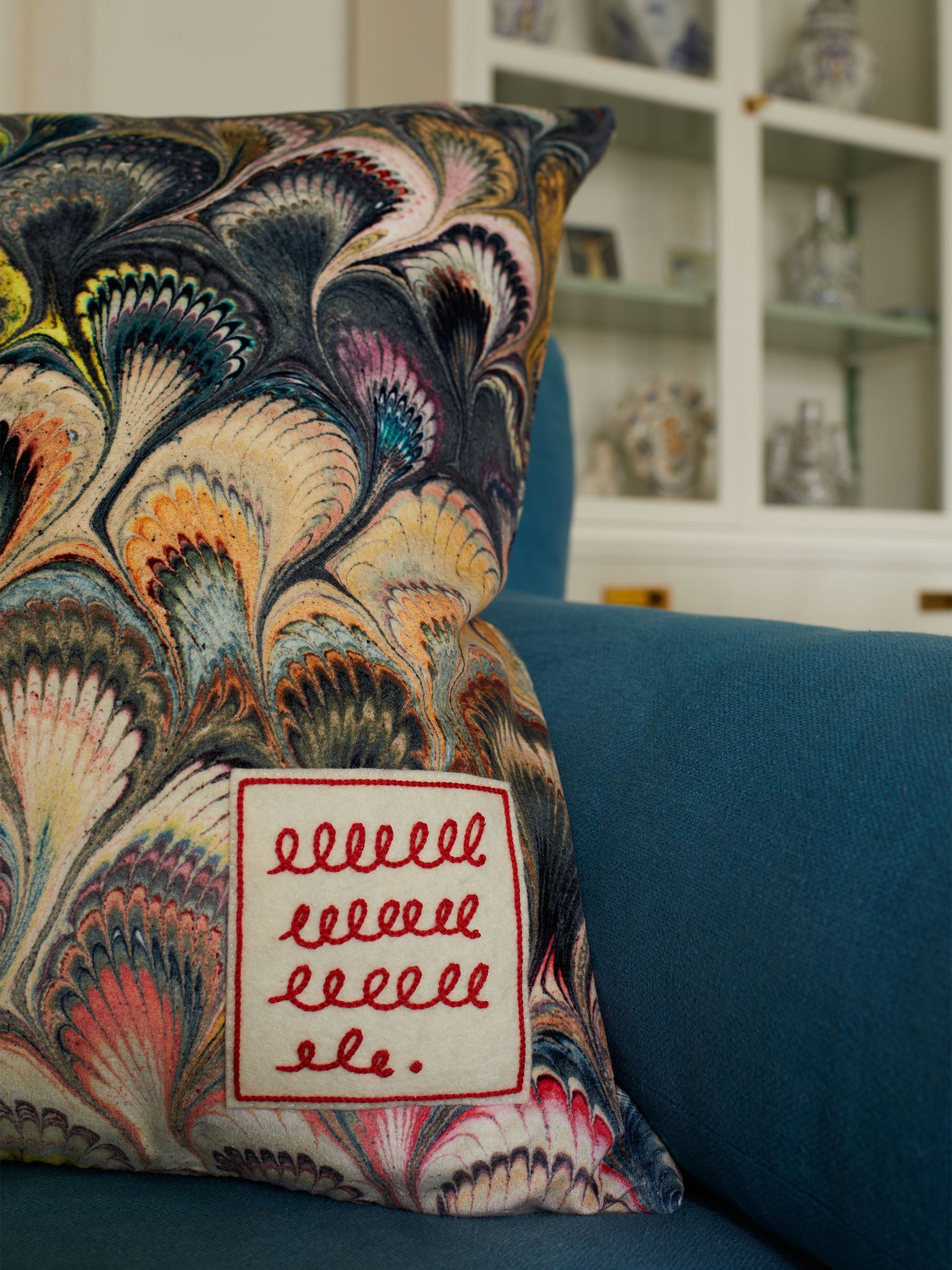 Two-by-Two Cushion Cover Marbleized