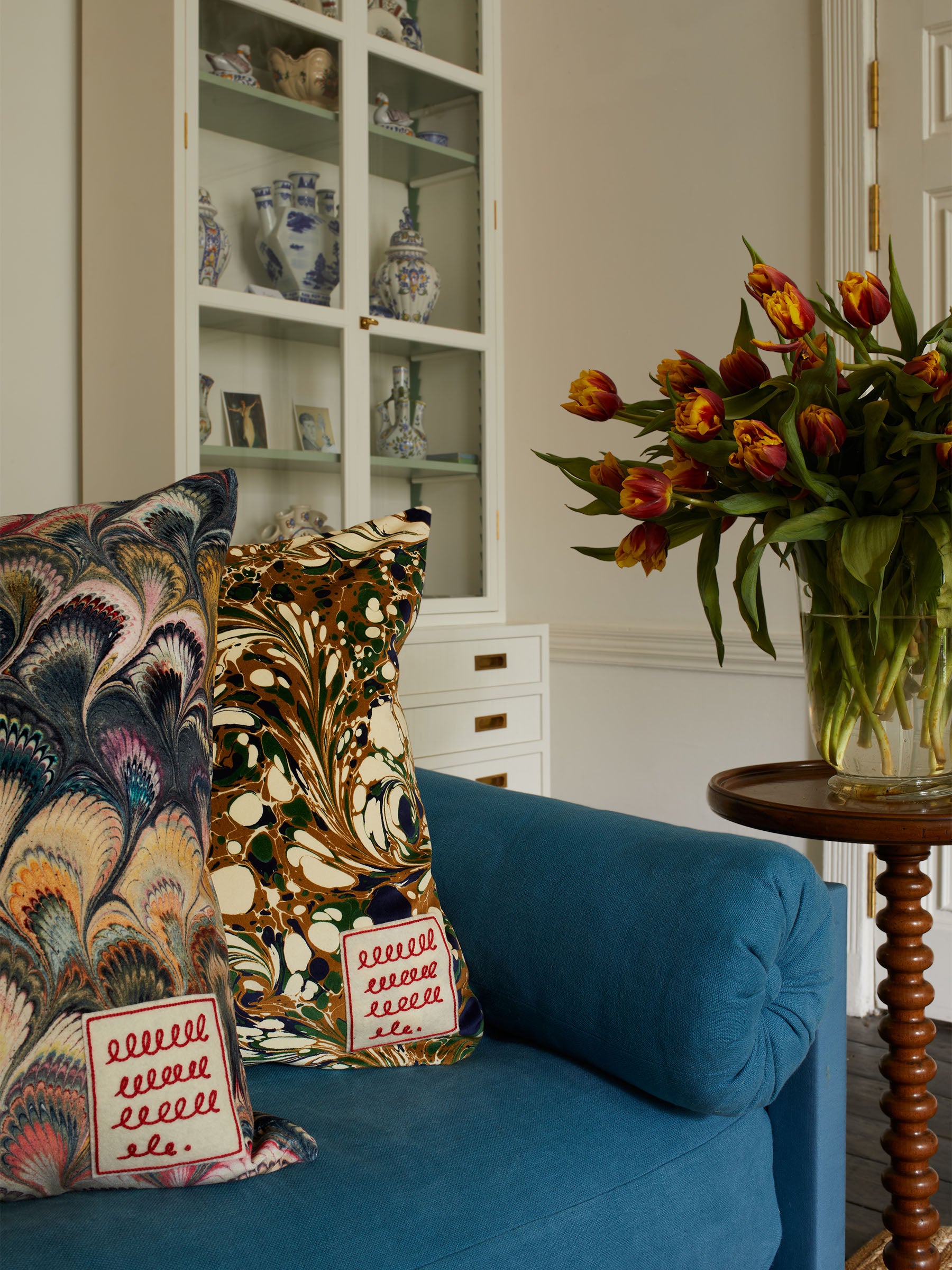 Two-by-Two Cushion Cover Marbleized