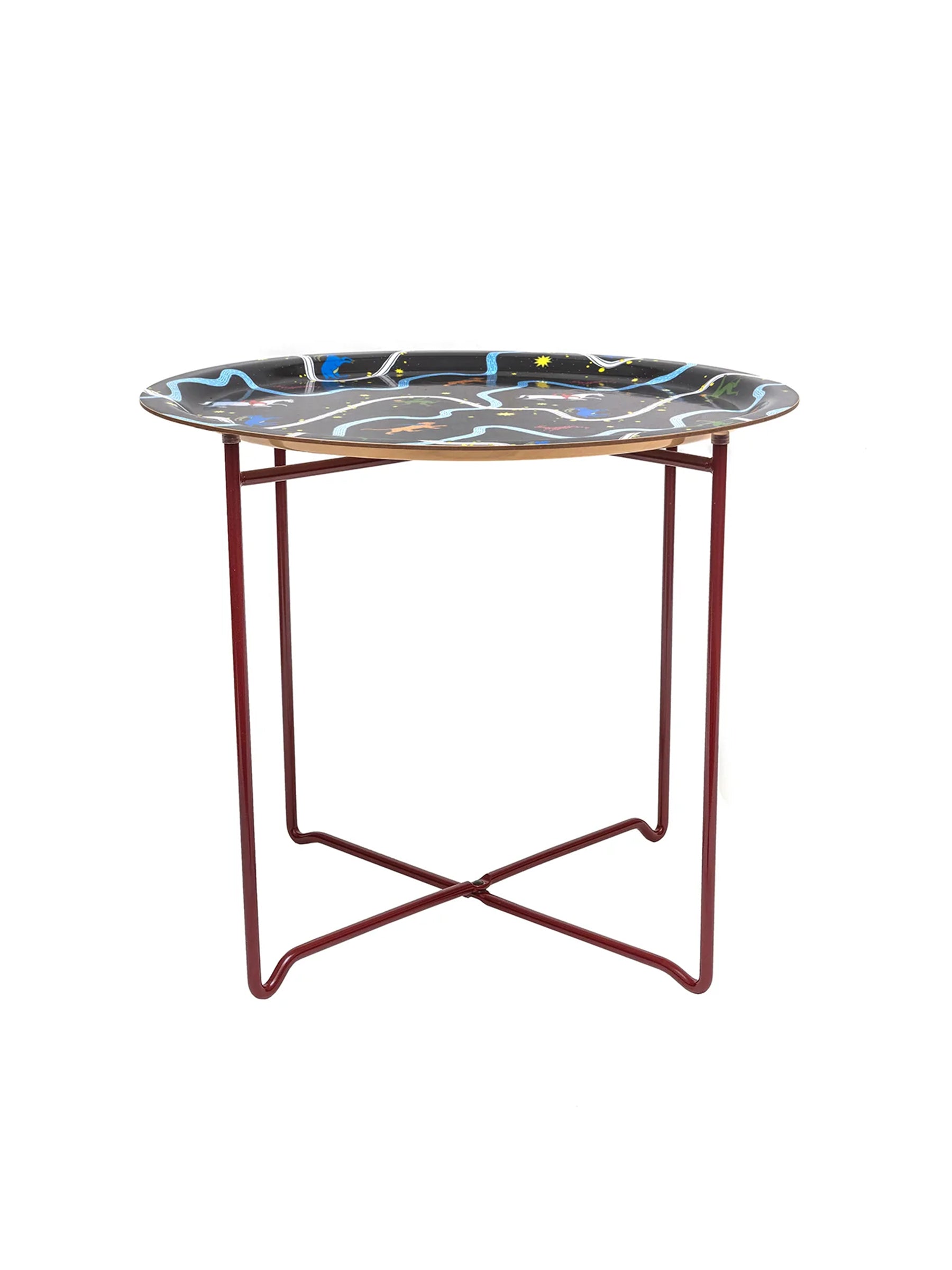 Metal Tray Stand - Oxblood